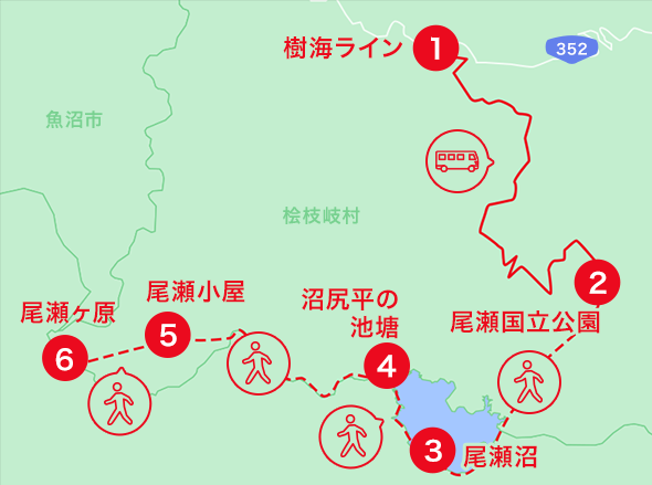 尾瀬エリアオススメスポット地図
