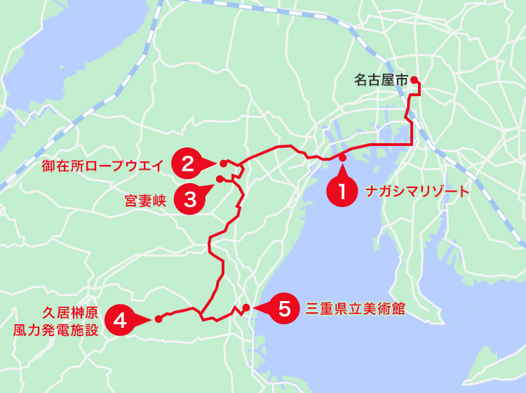 湯の山温泉エリアオススメスポット地図