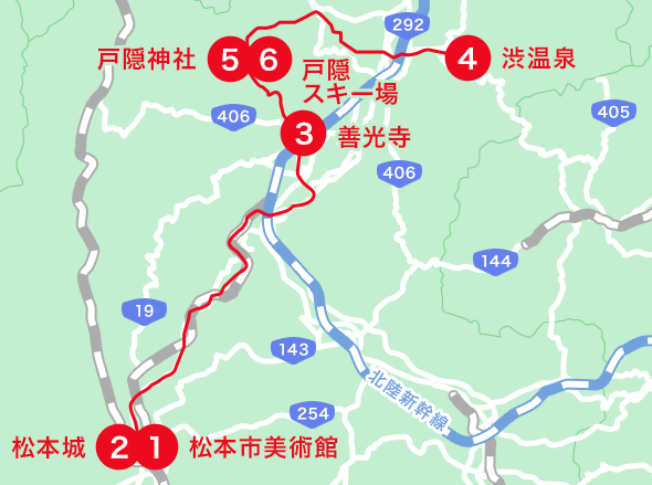 長野エリアオススメスポット地図