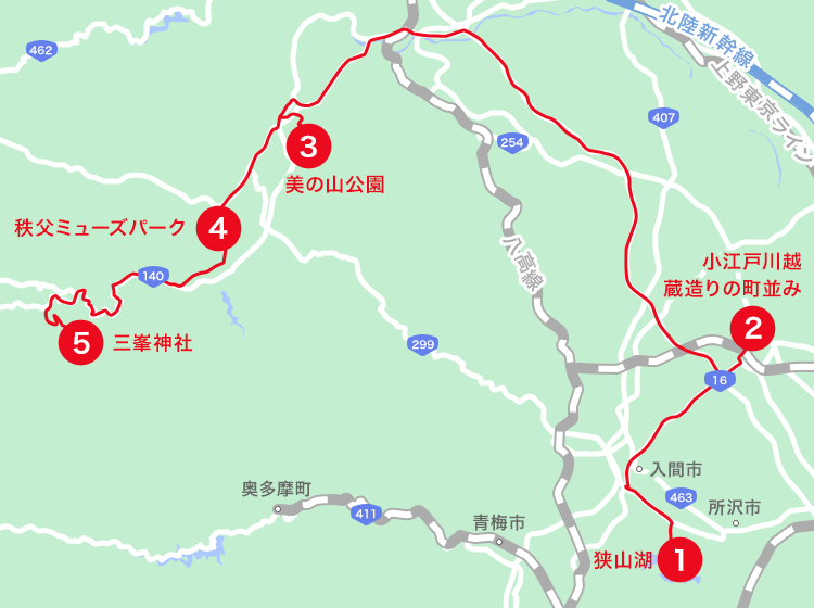 埼玉エリアオススメスポット地図