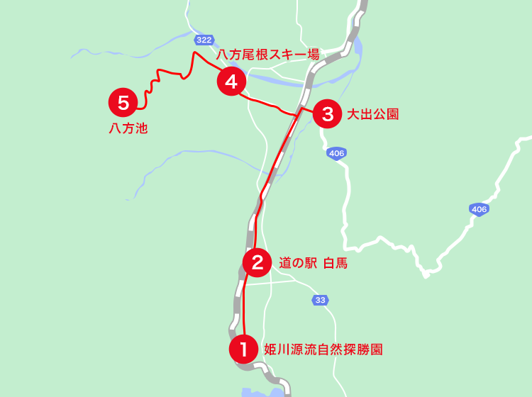 白馬エリアオススメスポット地図