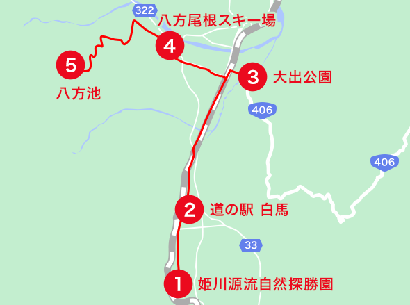 白馬エリアオススメスポット地図