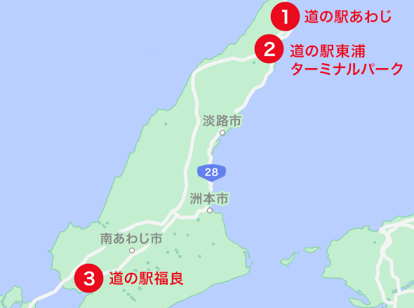 淡路島エリアオススメスポット地図