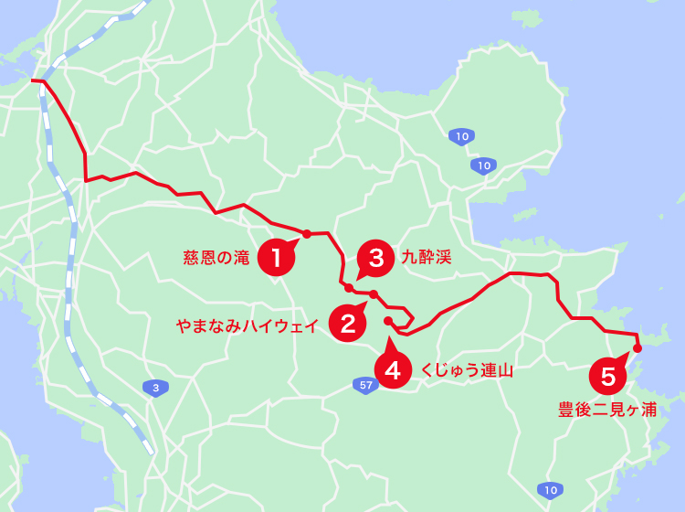 西部〜南部エリアオススメスポット地図