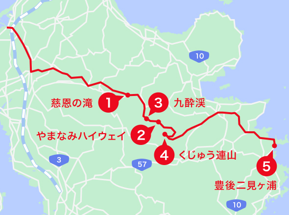 西部〜南部エリアオススメスポット地図