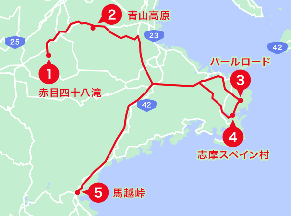 三重県エリアオススメスポット地図