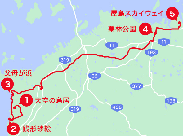 香川エリアオススメスポット地図